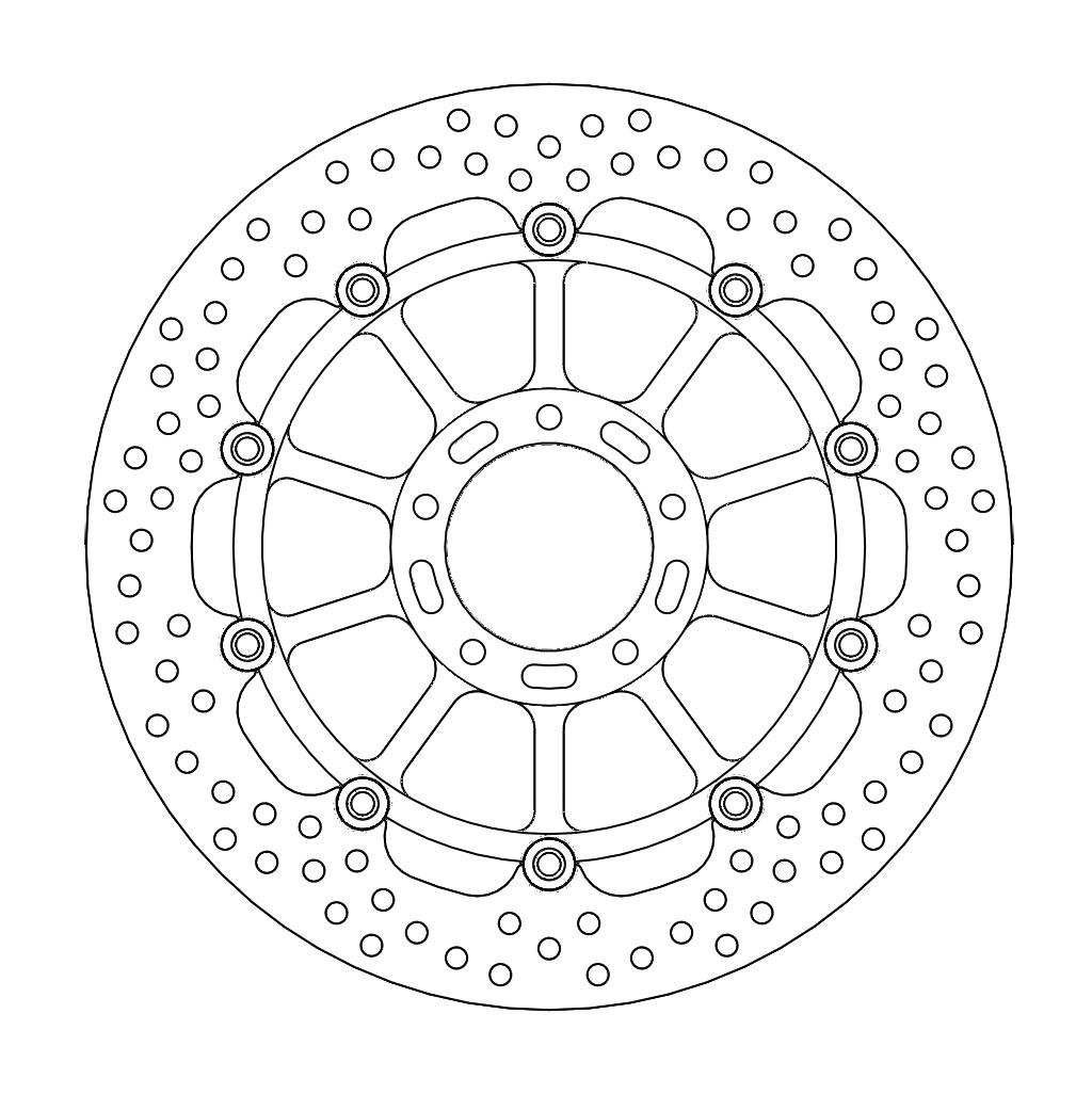 BRAKE DISC FRONT MOTO MASTER HALO FLOATING ALU OFFSET 320MM