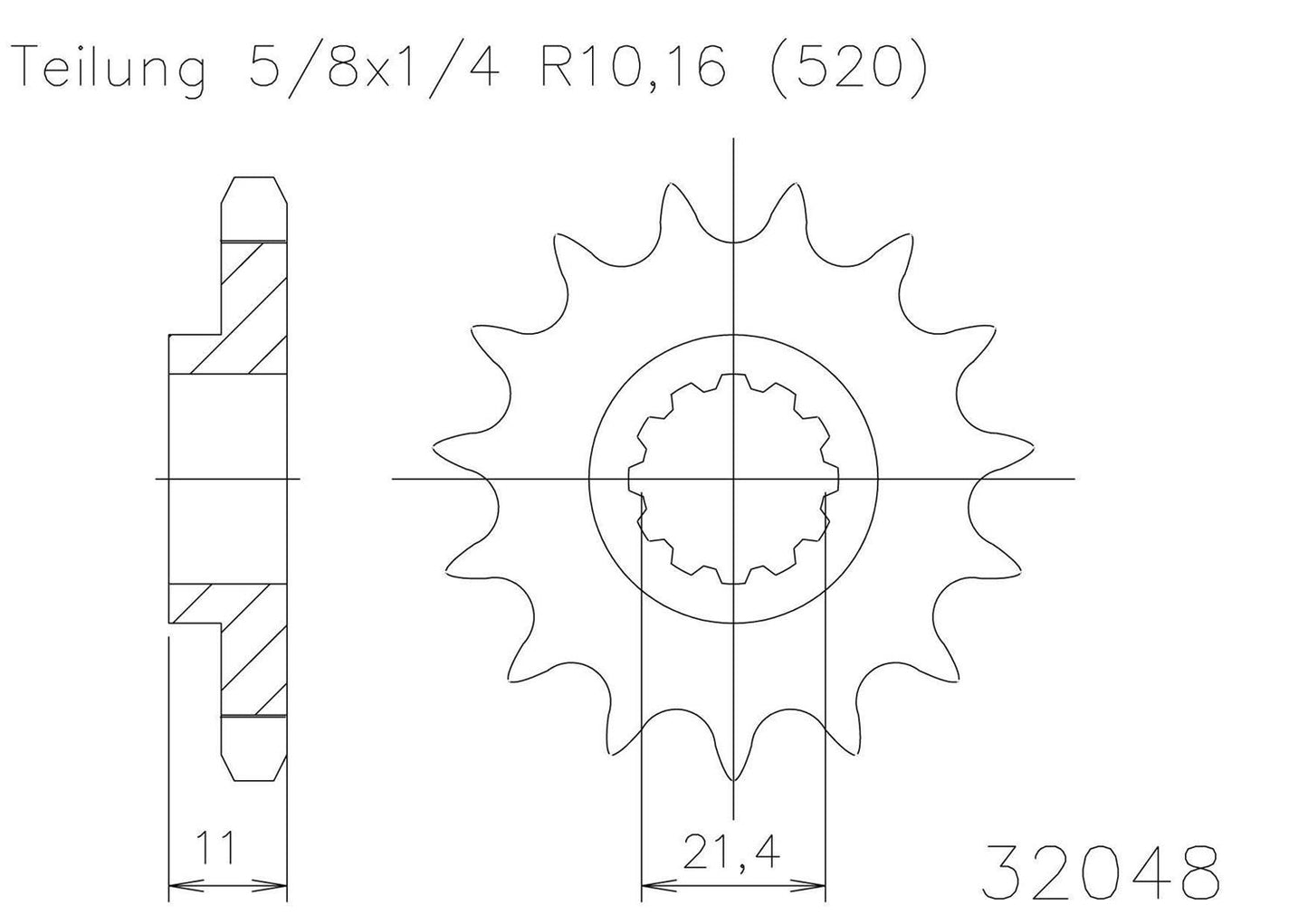 SPROCKET FRONT MOTO MASTER STEEL 14T HUSQVARNA CR SM SMR SMS TC TE TXC WR