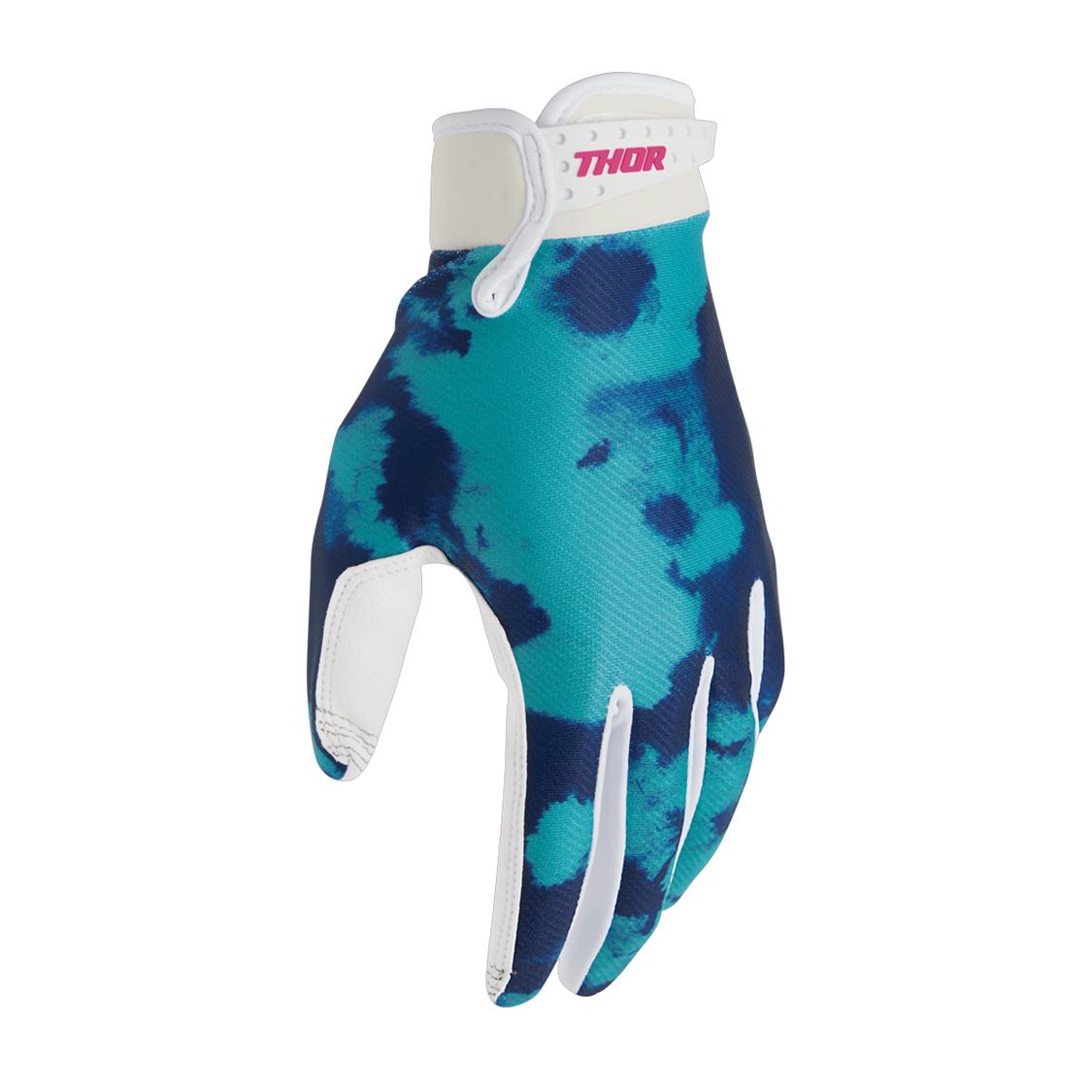 THOR GLOVE YOUTH LAUNCHMODE BLEACH WHITE/AQUA