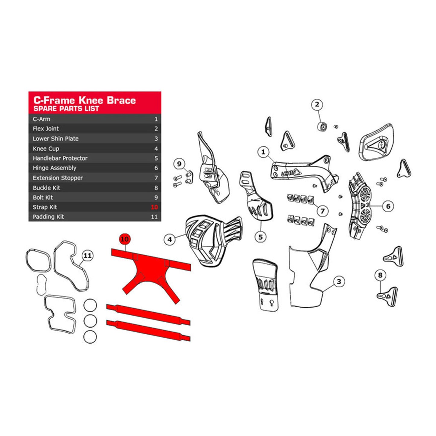 Leatt Strap Kit All C-Frame Carbon (Pair) (S/M)