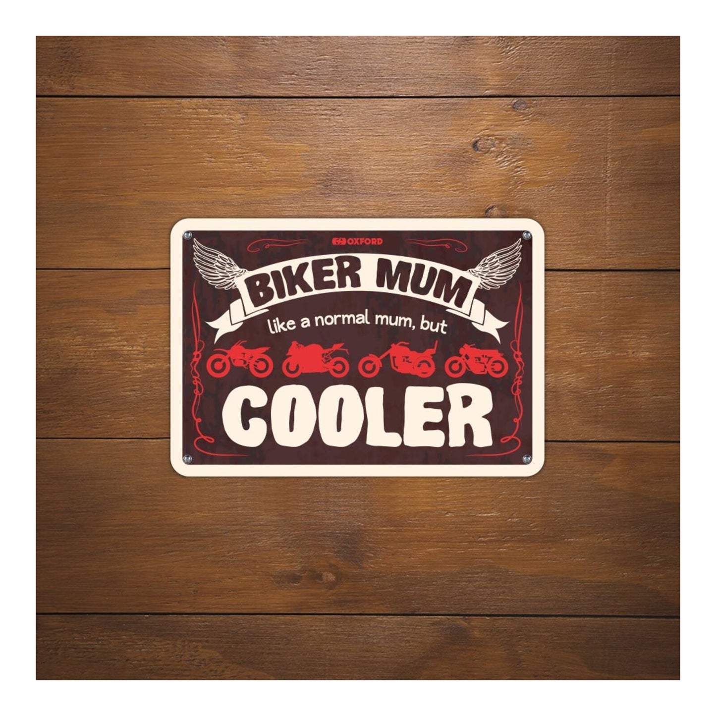 Oxford Garage Metal Sign: Biker Mum Cooler