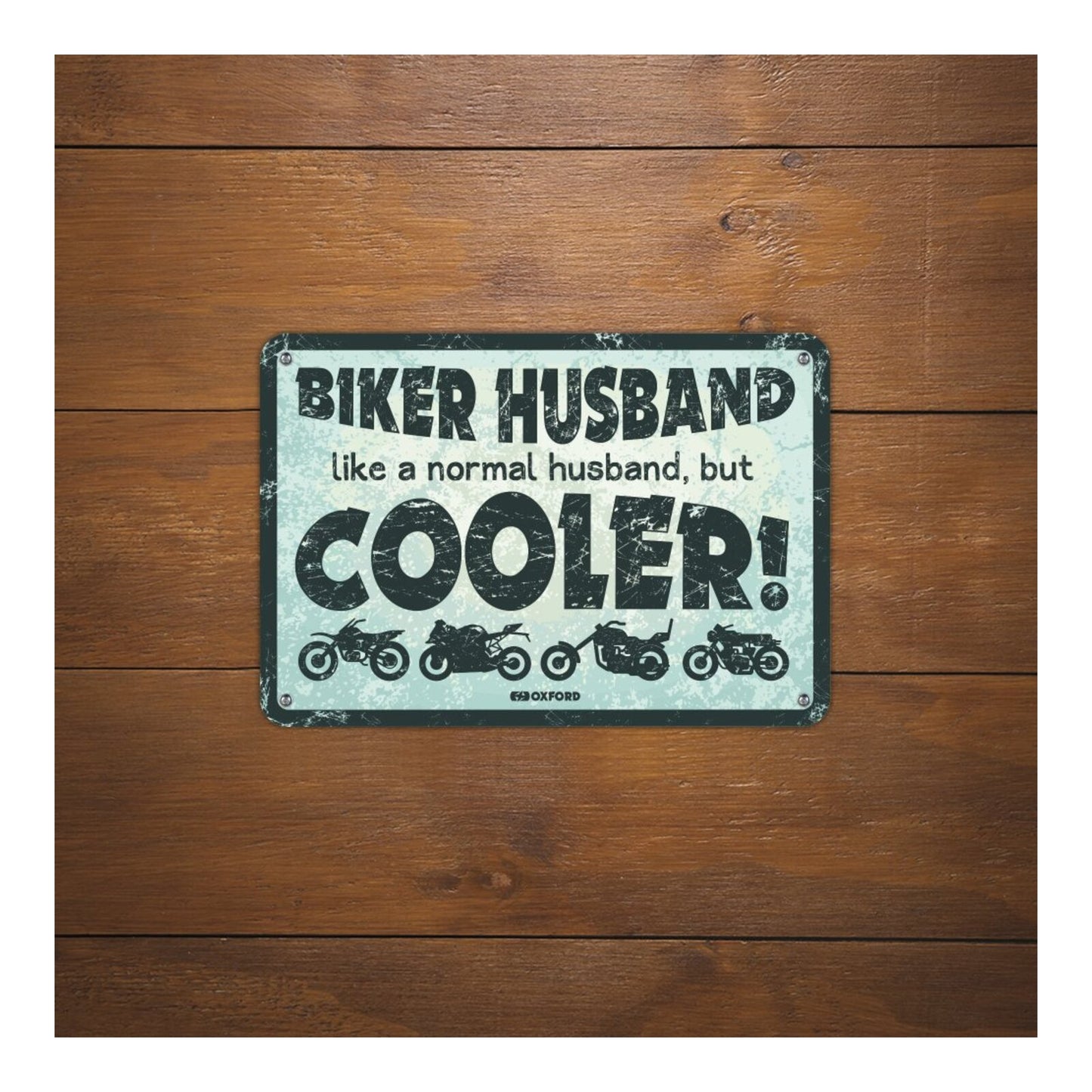 Oxford Garage Metal Sign: Biker Husband Cooler