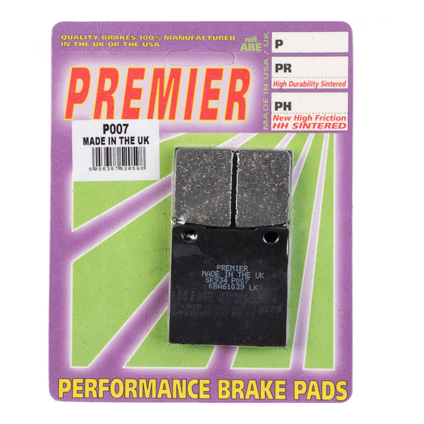 Premier Brake Pads - P Organic Standard - P007