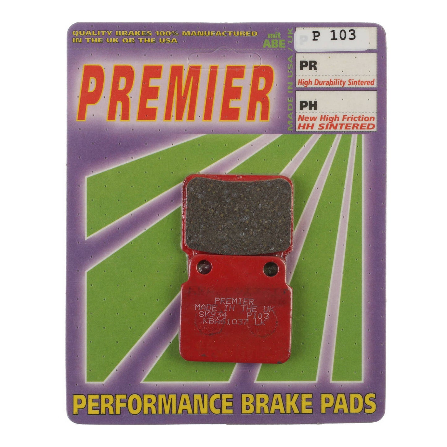 Premier Brake Pads - P Organic Standard - P103