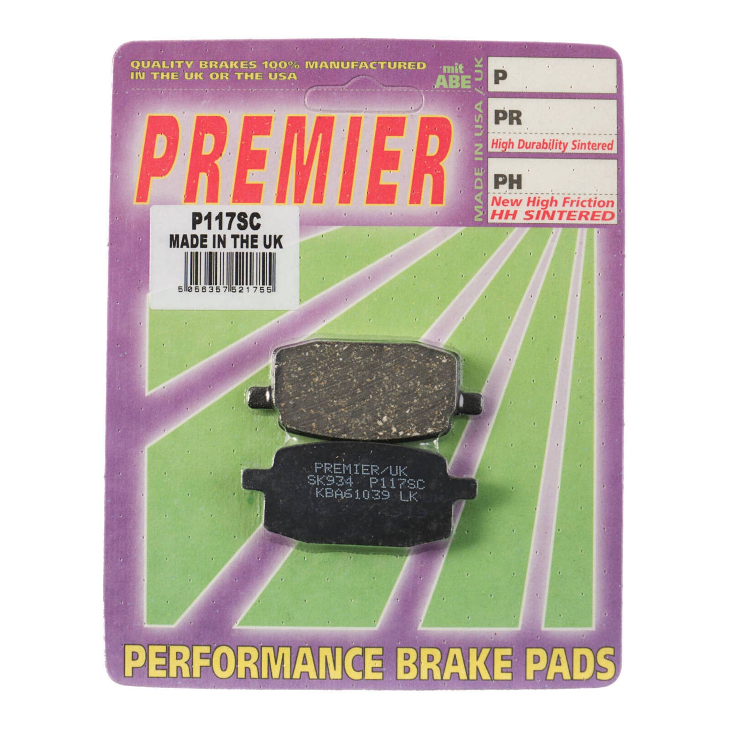Premier Brake Pads - P-SC Organic Scooter - P117SC