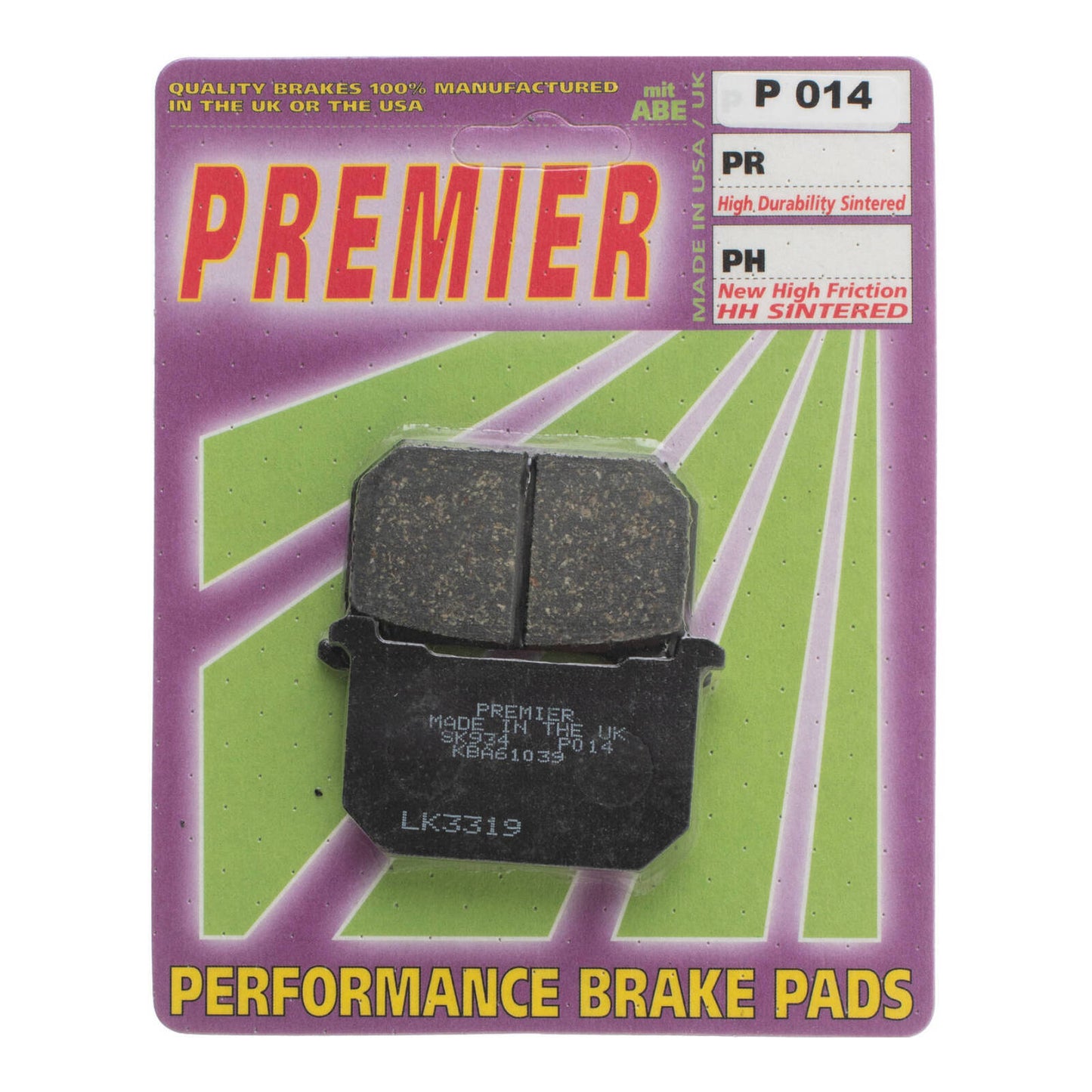 Premier Brake Pads - P Organic Standard - P018
