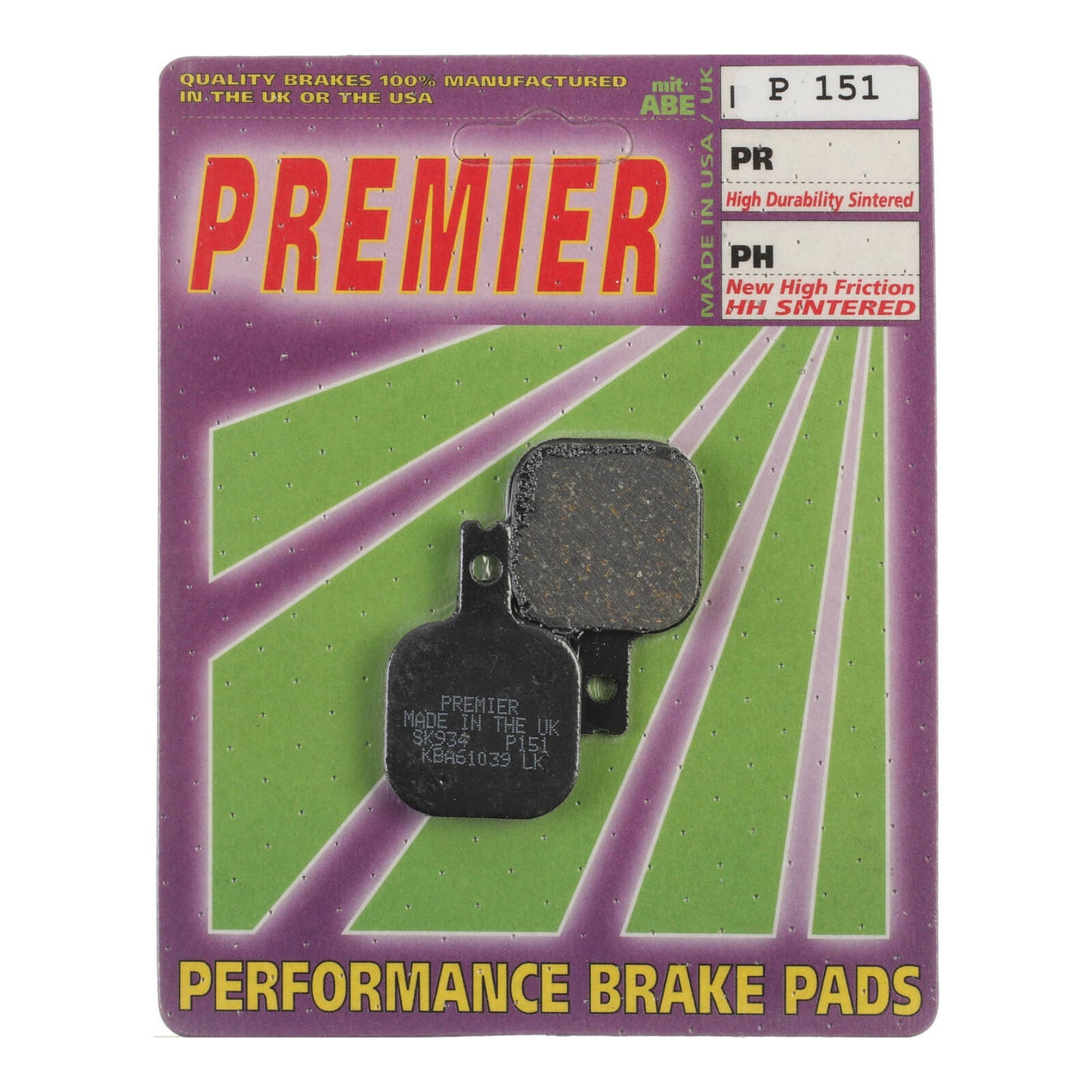 Premier Brake Pads - P Organic Standard - P151