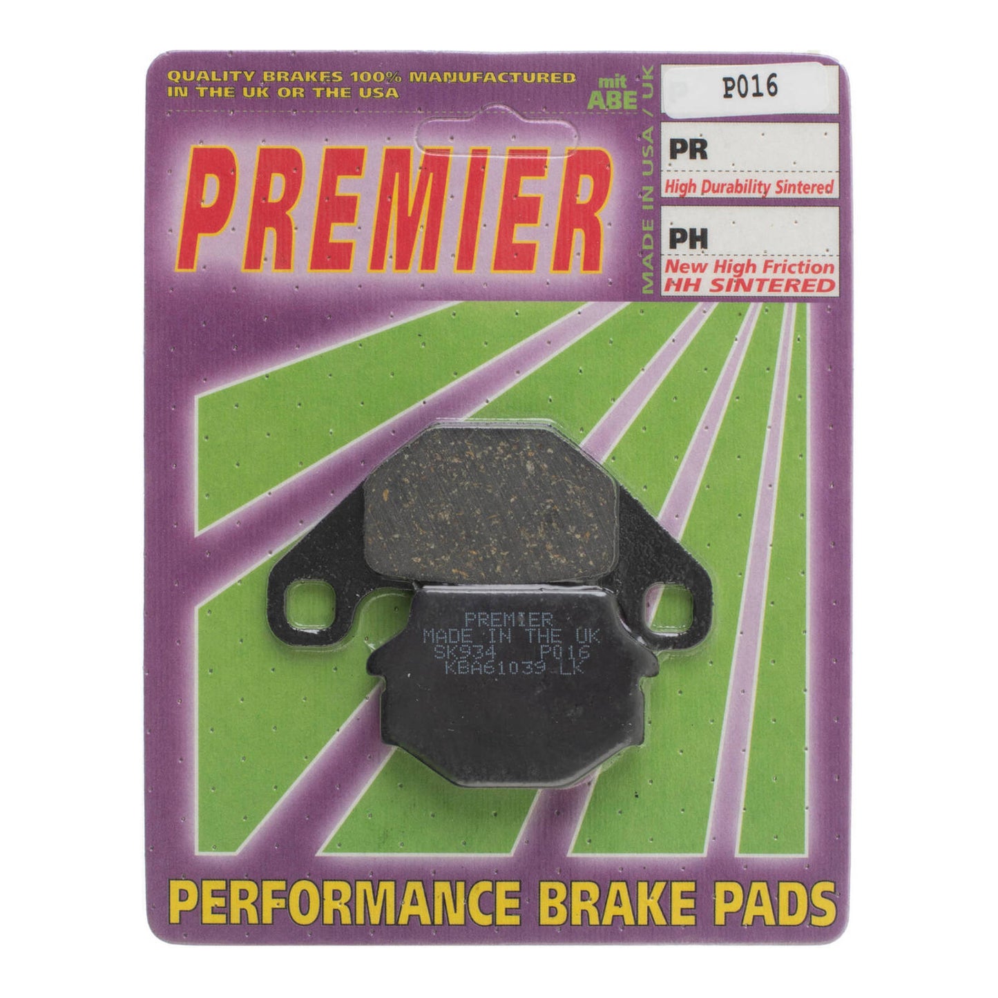 Premier Brake Pads - P Organic Standard P016