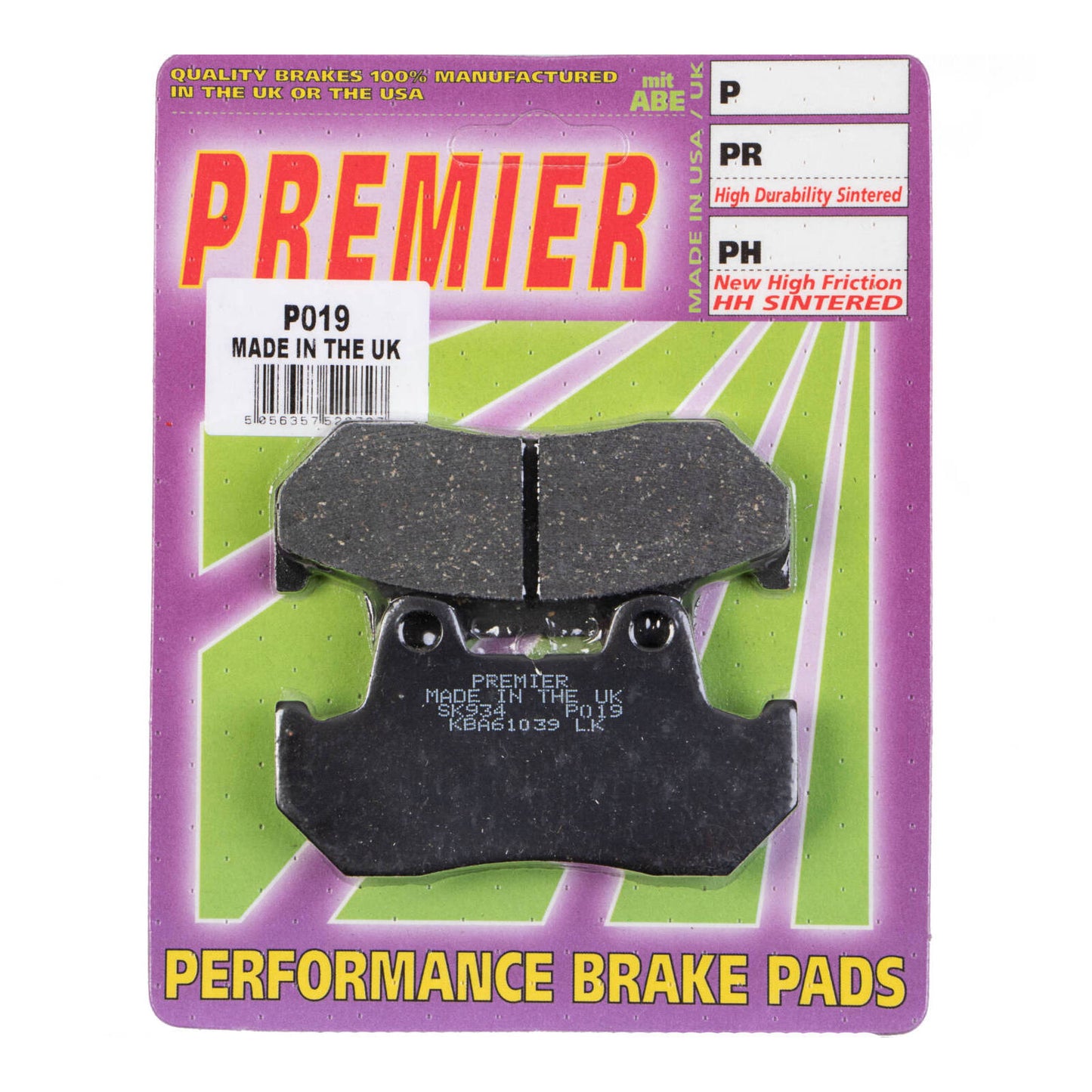 Premier Brake Pads - P Organic Standard - P019