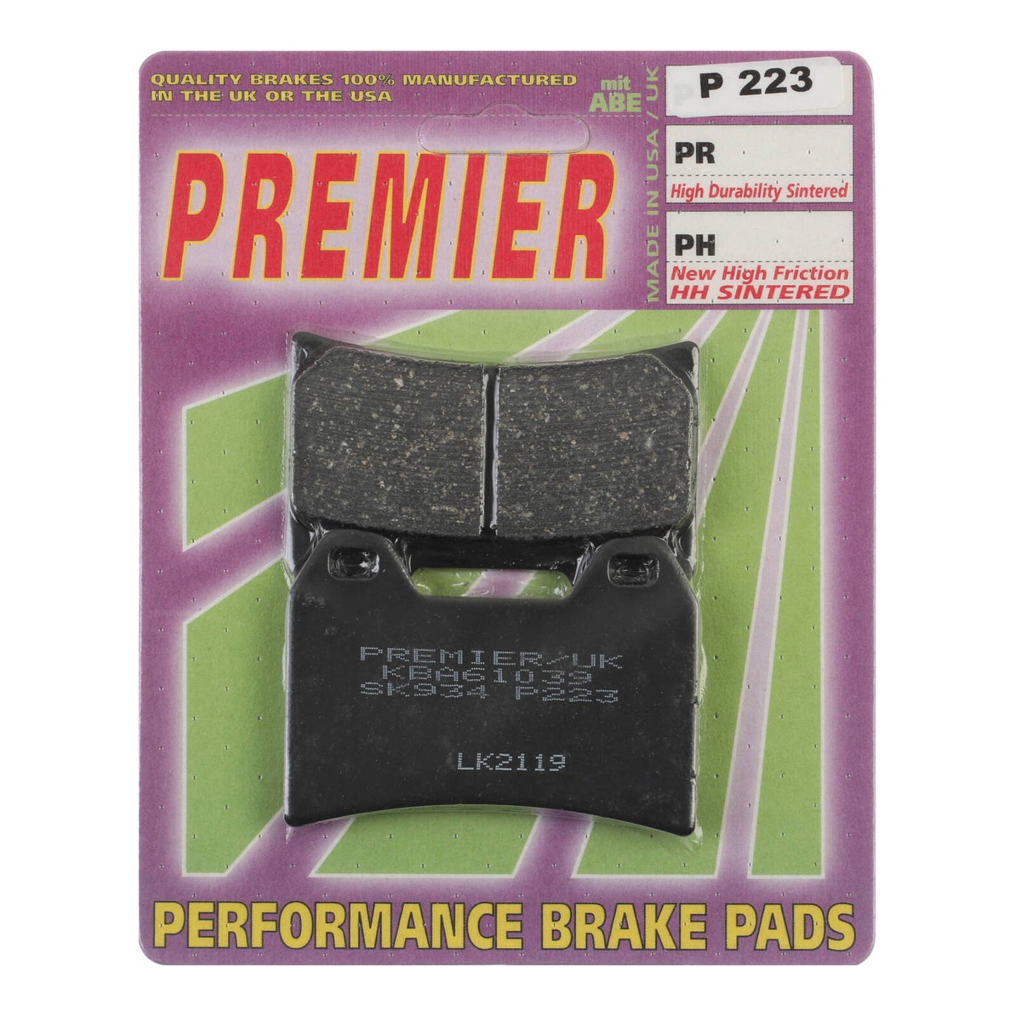Premier Brake Pads - P Organic Standard - P223