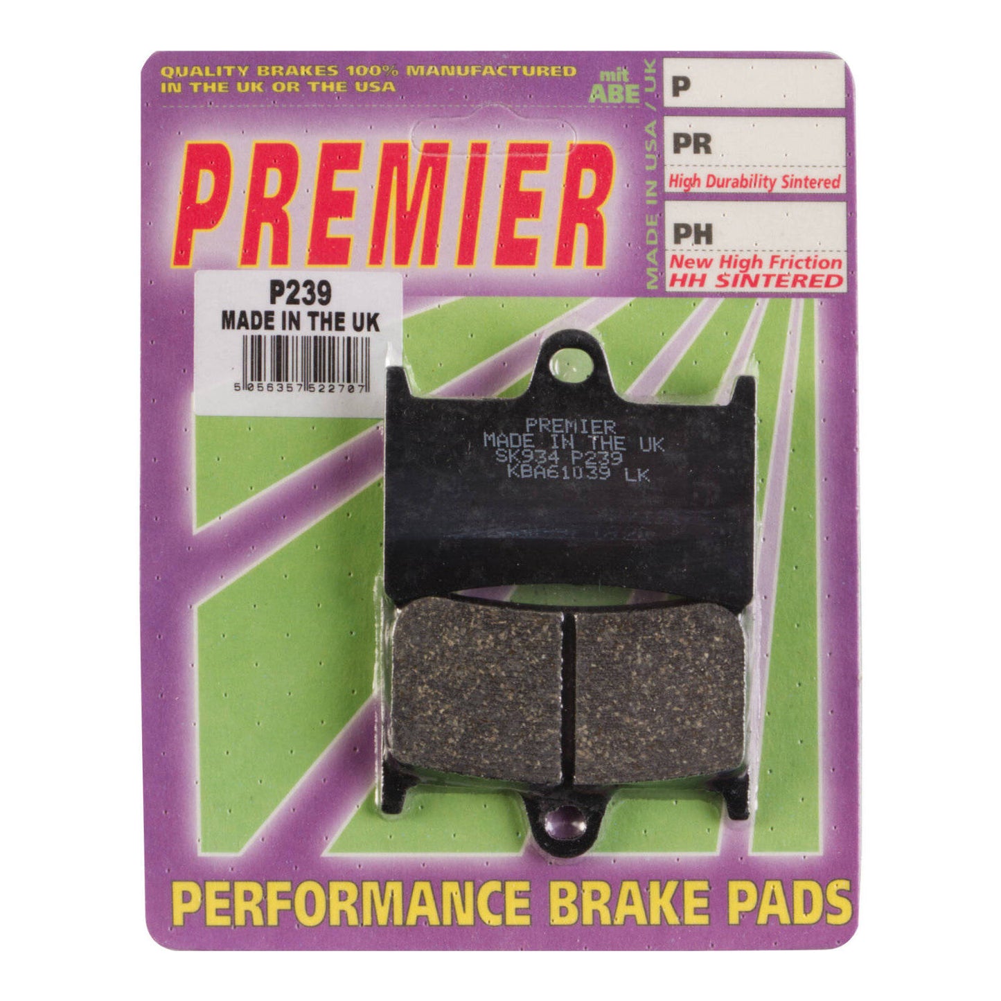 Premier Brake Pads - P Organic Standard - P239