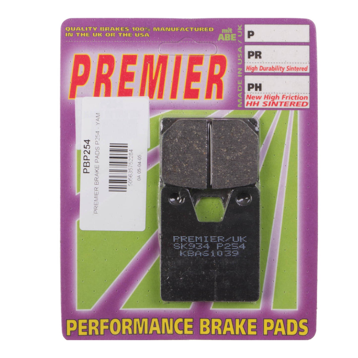 Premier Brake Pads - P Organic Standard - P254
