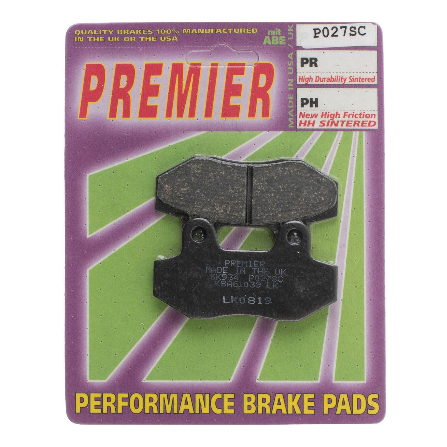 Premier Brake Pads - P Organic Standard - P027SC