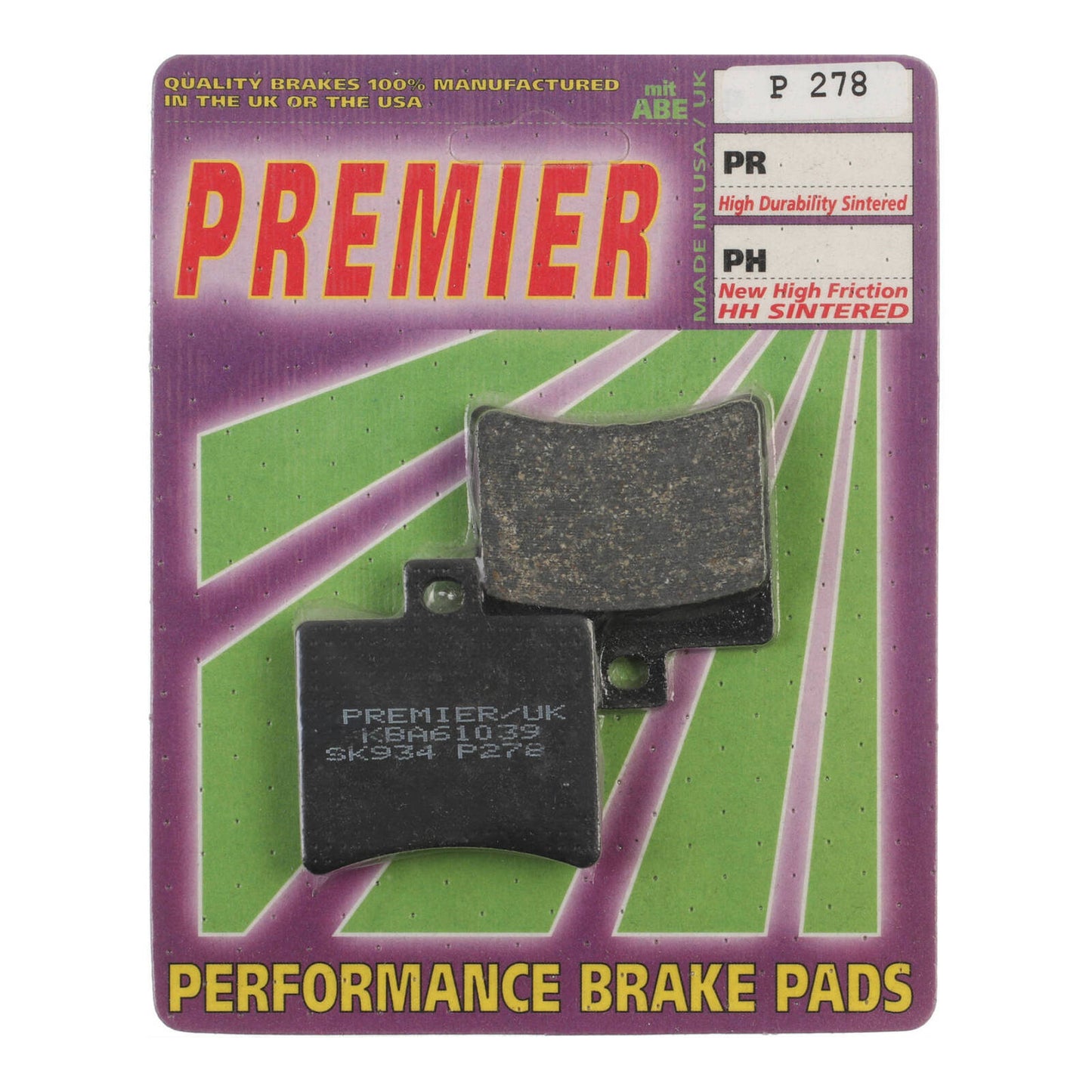 Premier Brake Pads - P Organic Standard - P278