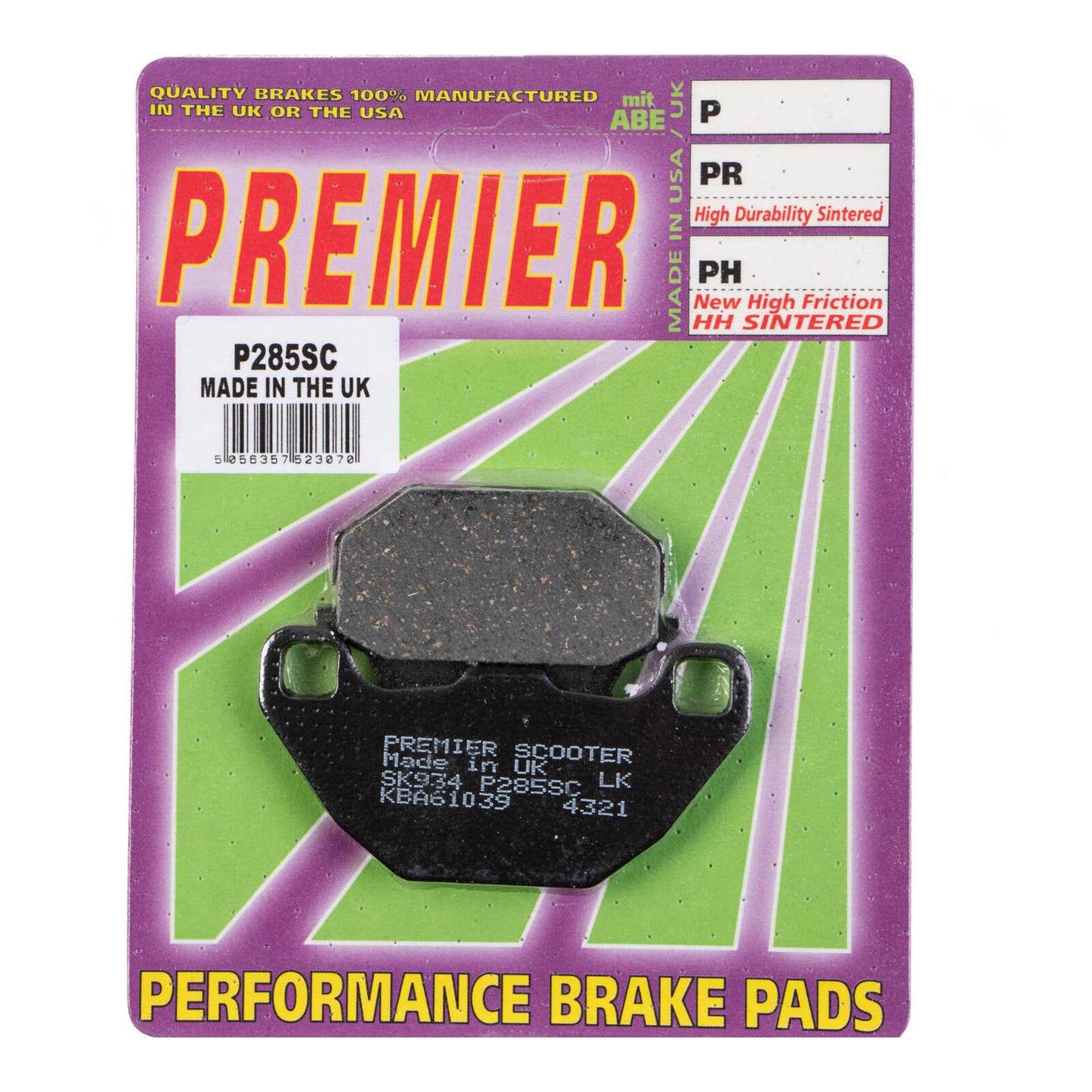 Premier Brake Pads - P Organic Standard - P285SC