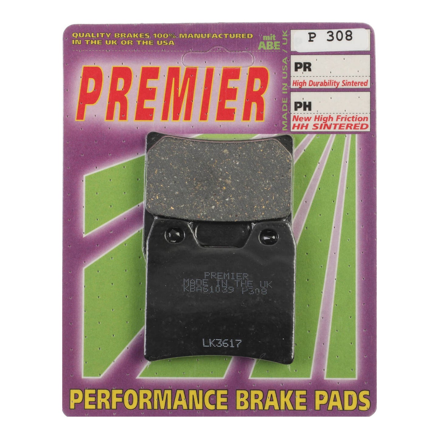 Premier Brake Pads - P Organic Standard - P308