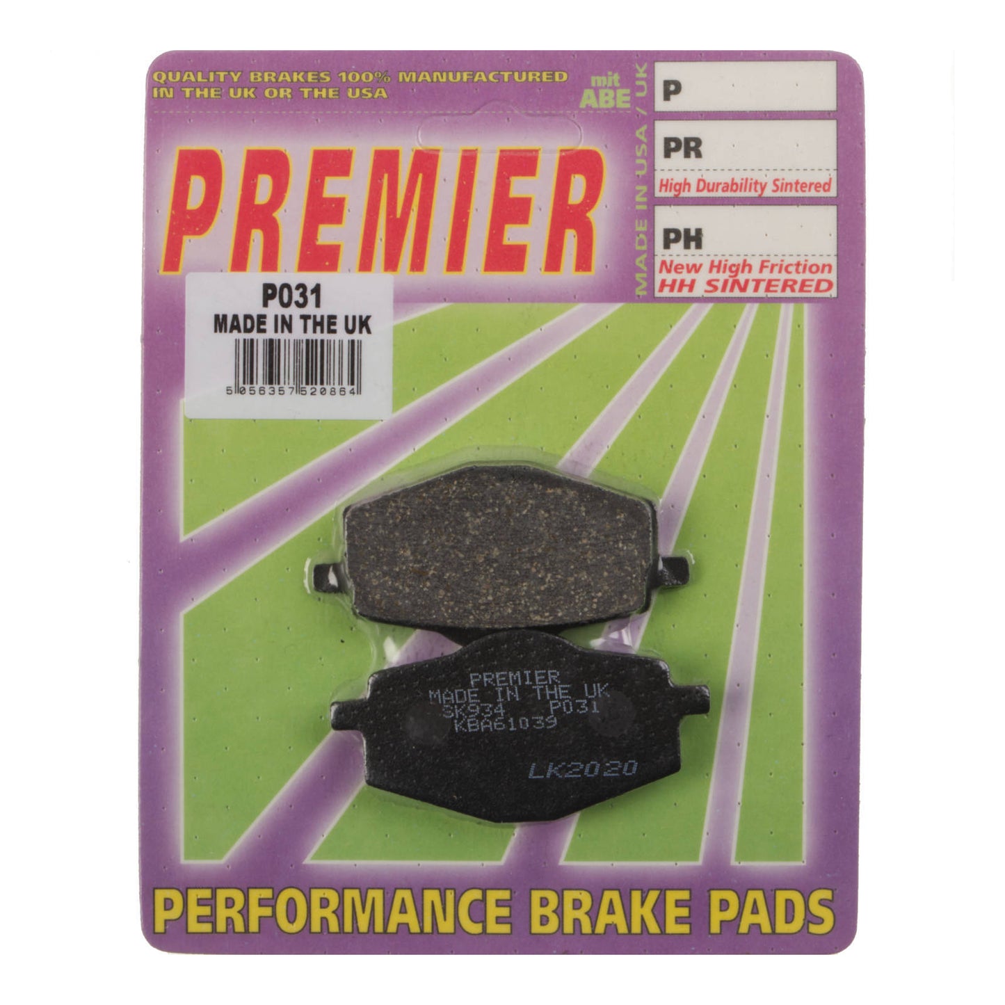 Premier Brake Pads - P Organic Standard - P031