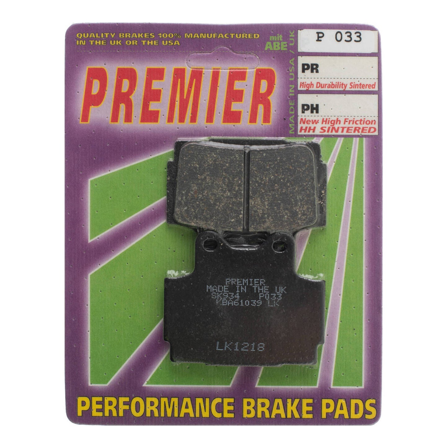 Premier Brake Pads - P Organic Standard - P033