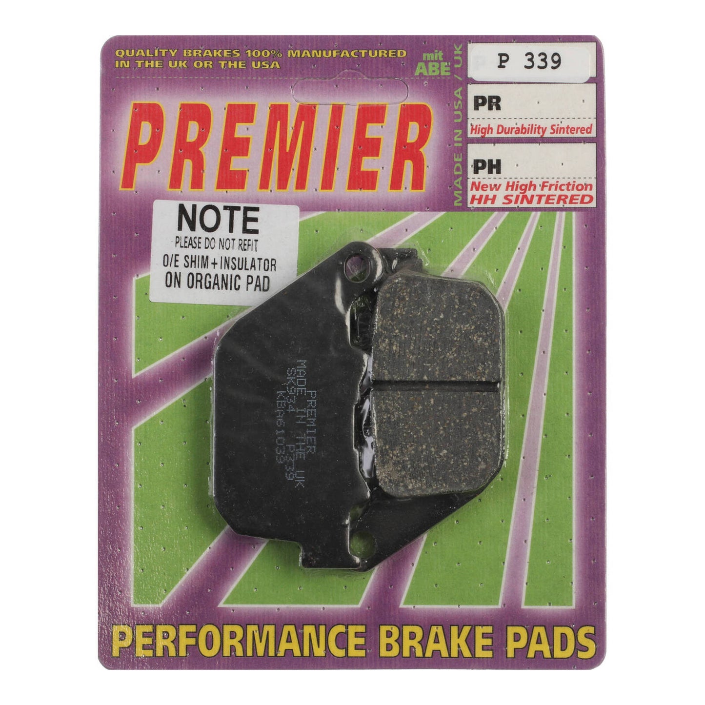 Premier Brake Pads - P Organic Standard - P339