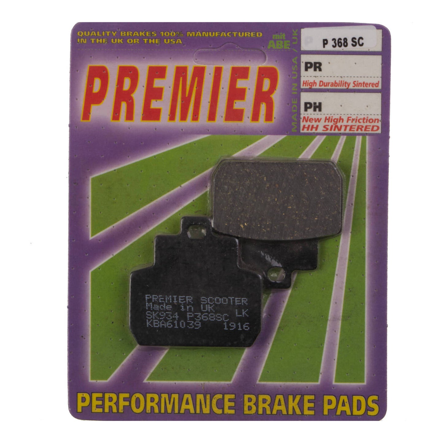 Premier Brake Pads - P Organic Standard - P368SC