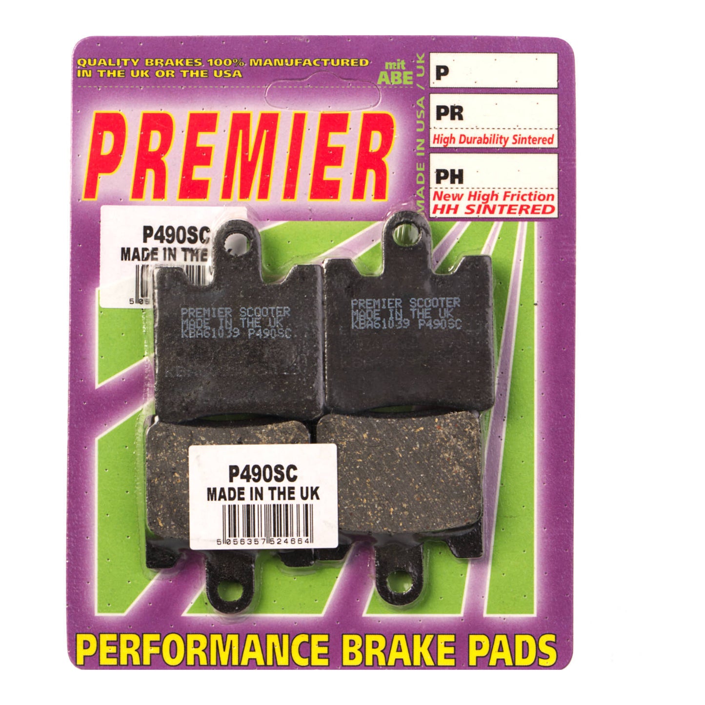 Premier Brake Pads - P-SC Organic Scooter - P490SC