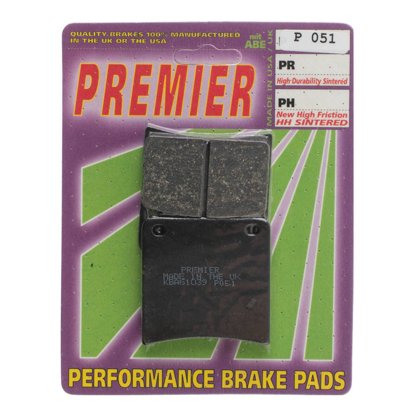 Premier Brake Pads - P Organic Standard P051