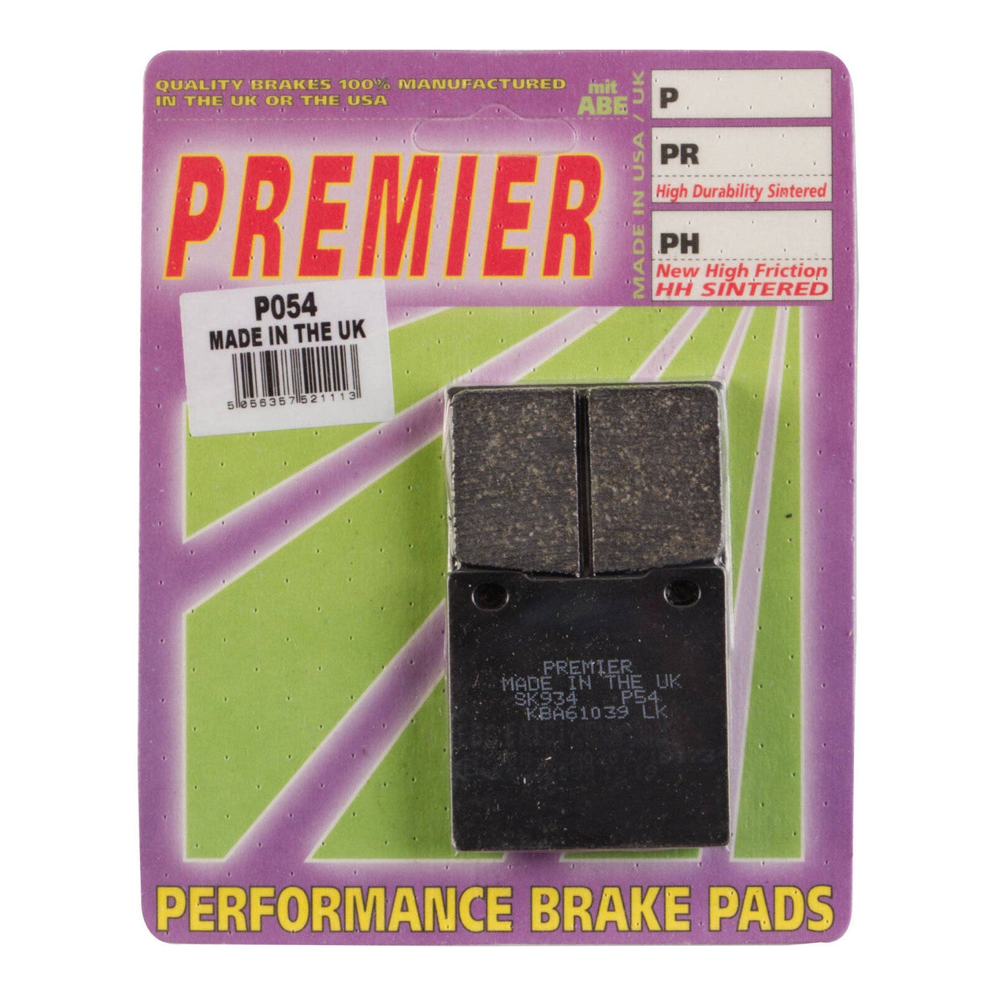 Premier Brake Pads - P Organic Standard - P054