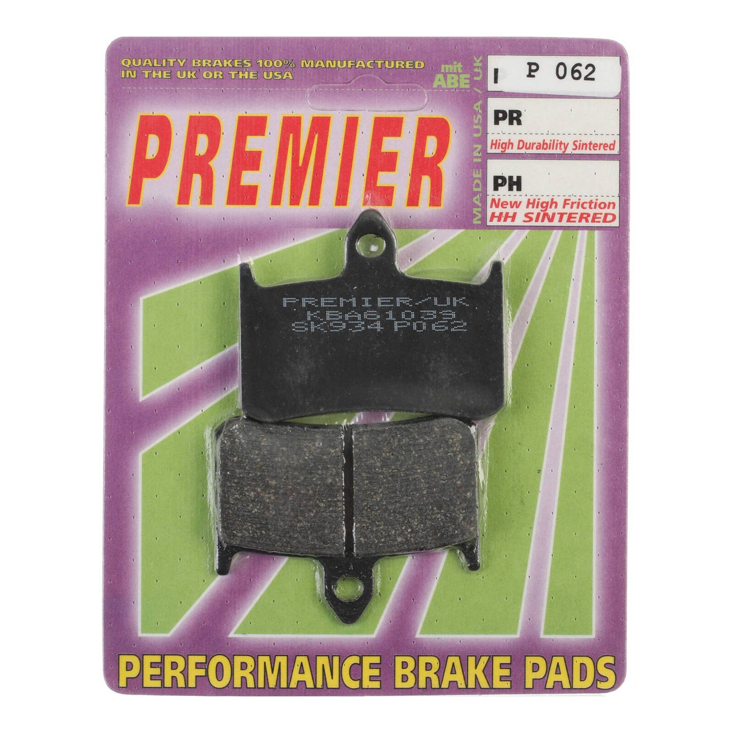 Premier Brake Pads - Organic Standard - P062