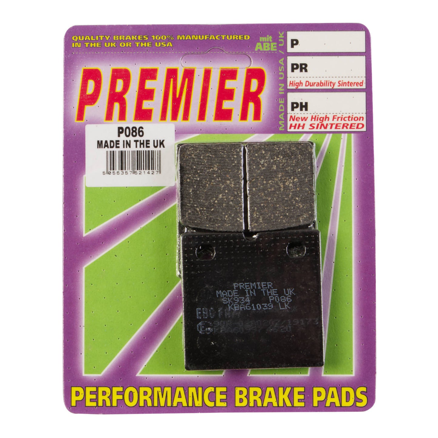 Premier Brake Pads - P Organic Standard - P086