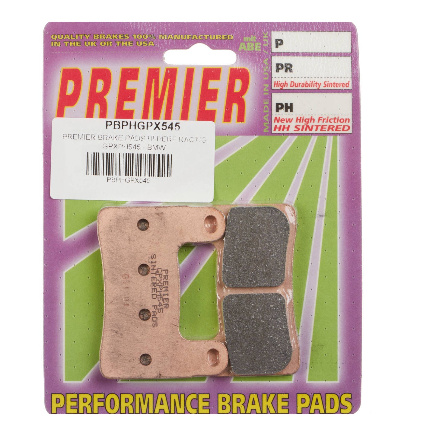 Premier Brake Pads - GPX-PH Sintered Racing Only - GPXPH545