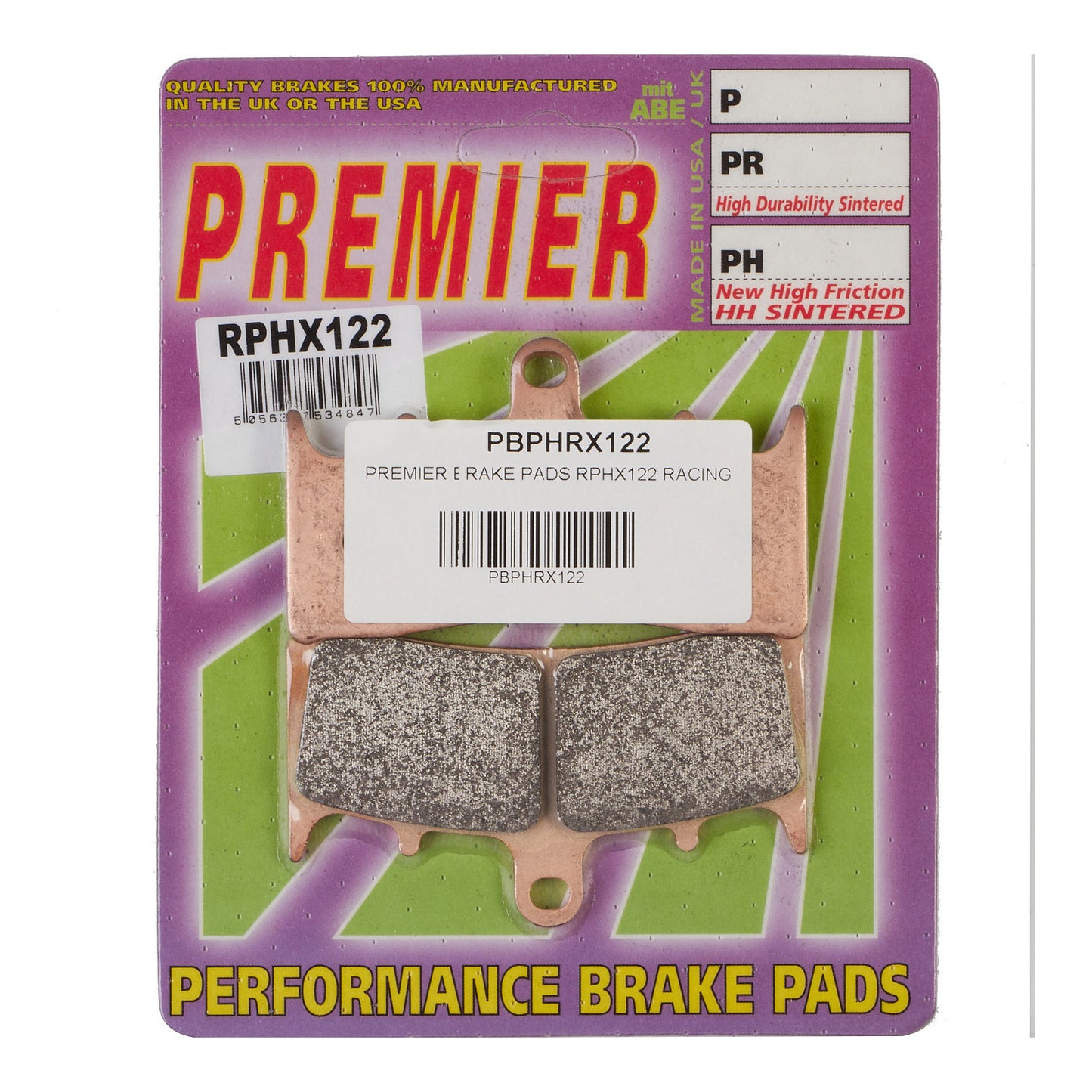 Premier Brake Pads - RPHX Sintered Racing Only - RPHX122