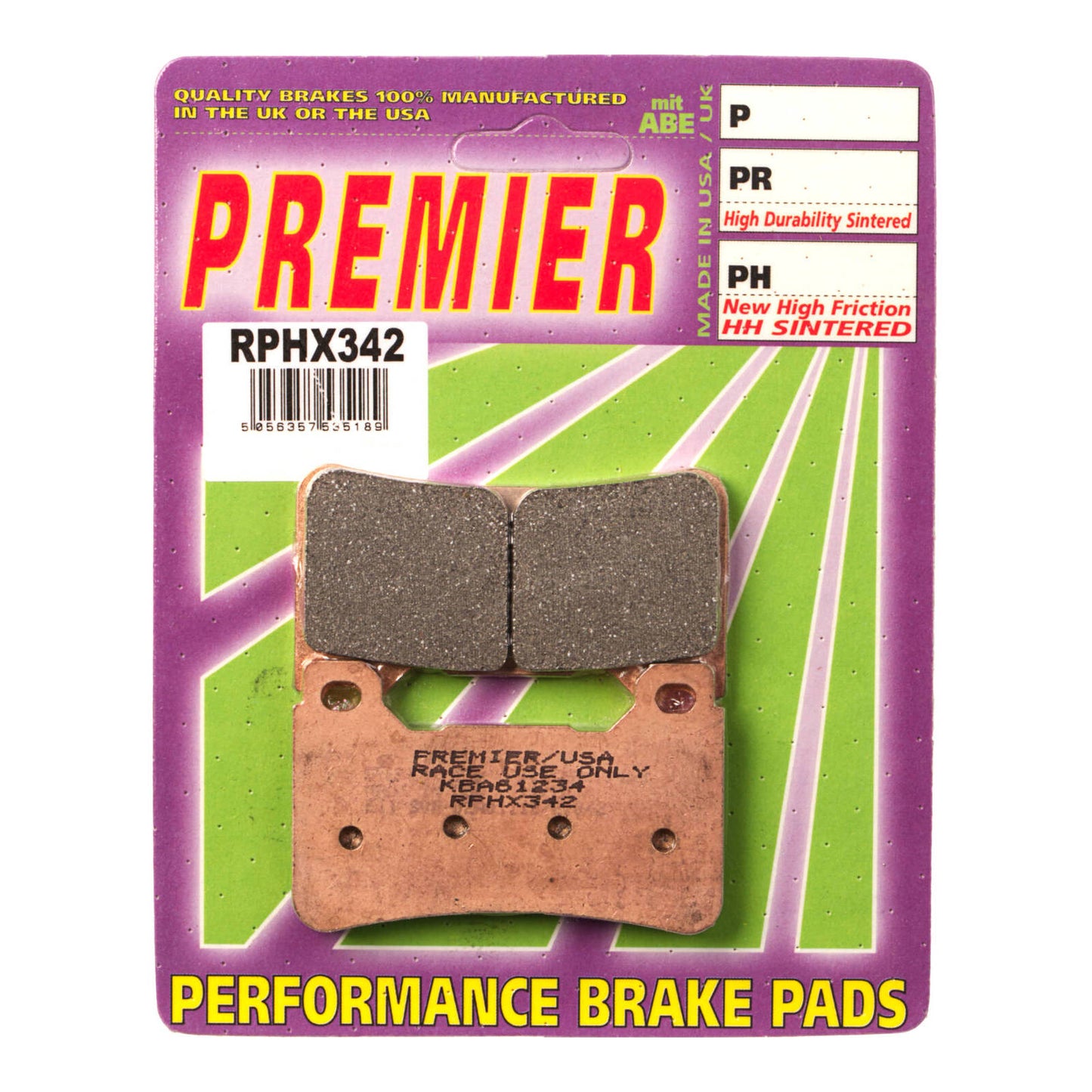 Premier Brake Pads - RPHX Sintered Racing Only - RPHX342