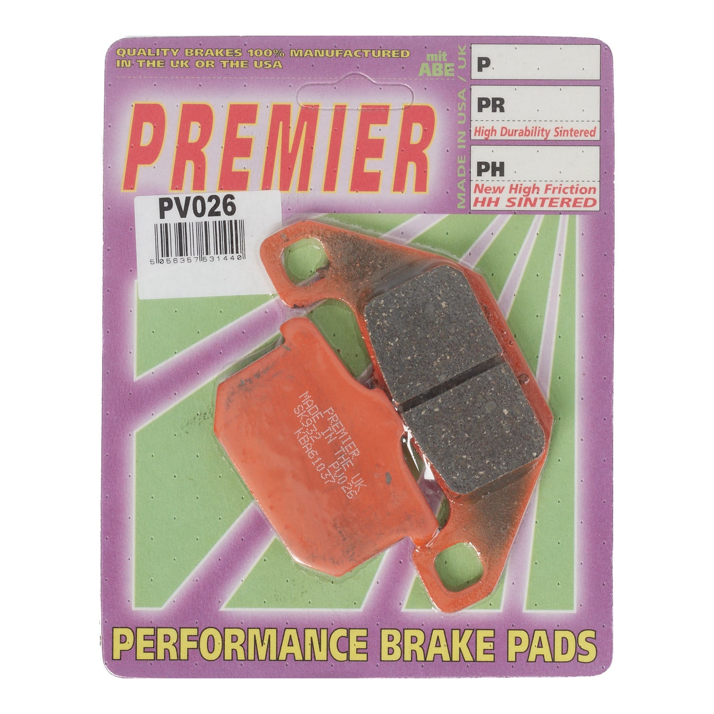 Premier Brake Pads - PV Semi Sintered - PV026