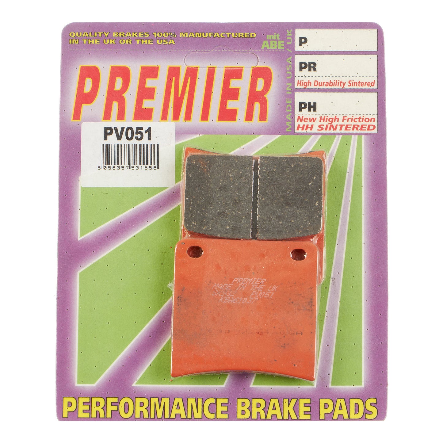Premier Brake Pads - PV Semi Sintered - PV051