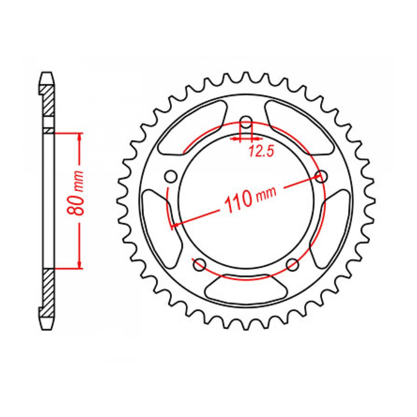 MTX 2010 Steel Rear Sprocket #530