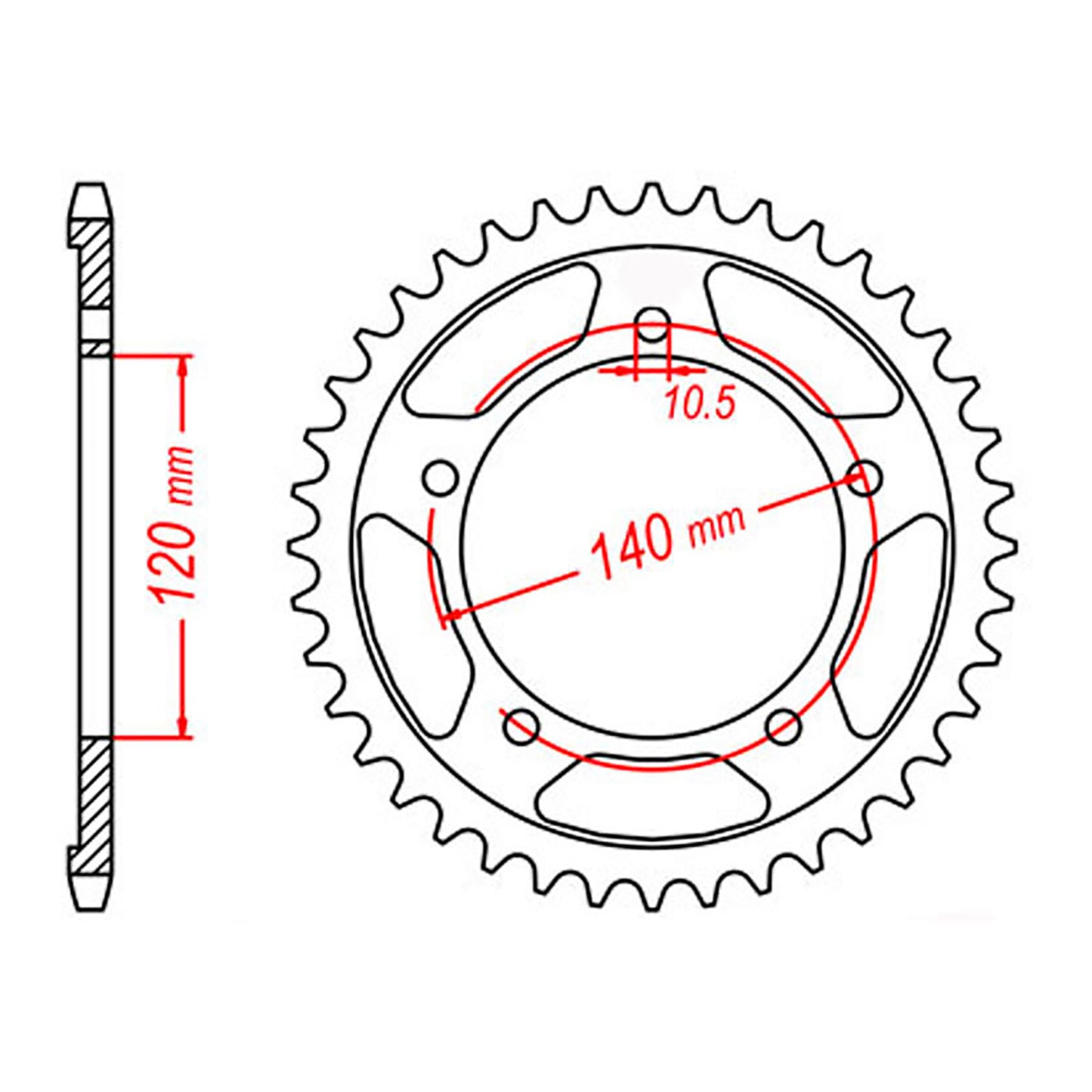 MTX 1792 Steel Rear Sprocket #525