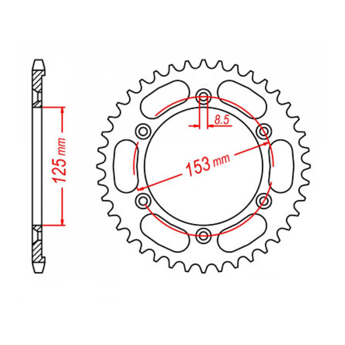 MTX 1258 Steel Rear Sprocket #428