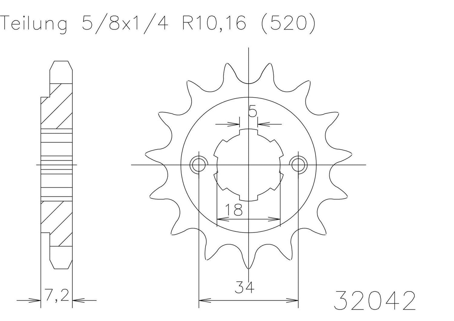 SPROCKET FRONT PSYCHIC HONDA 13T