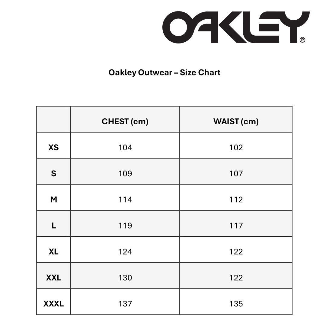 Oakley Outerwear Size Chart