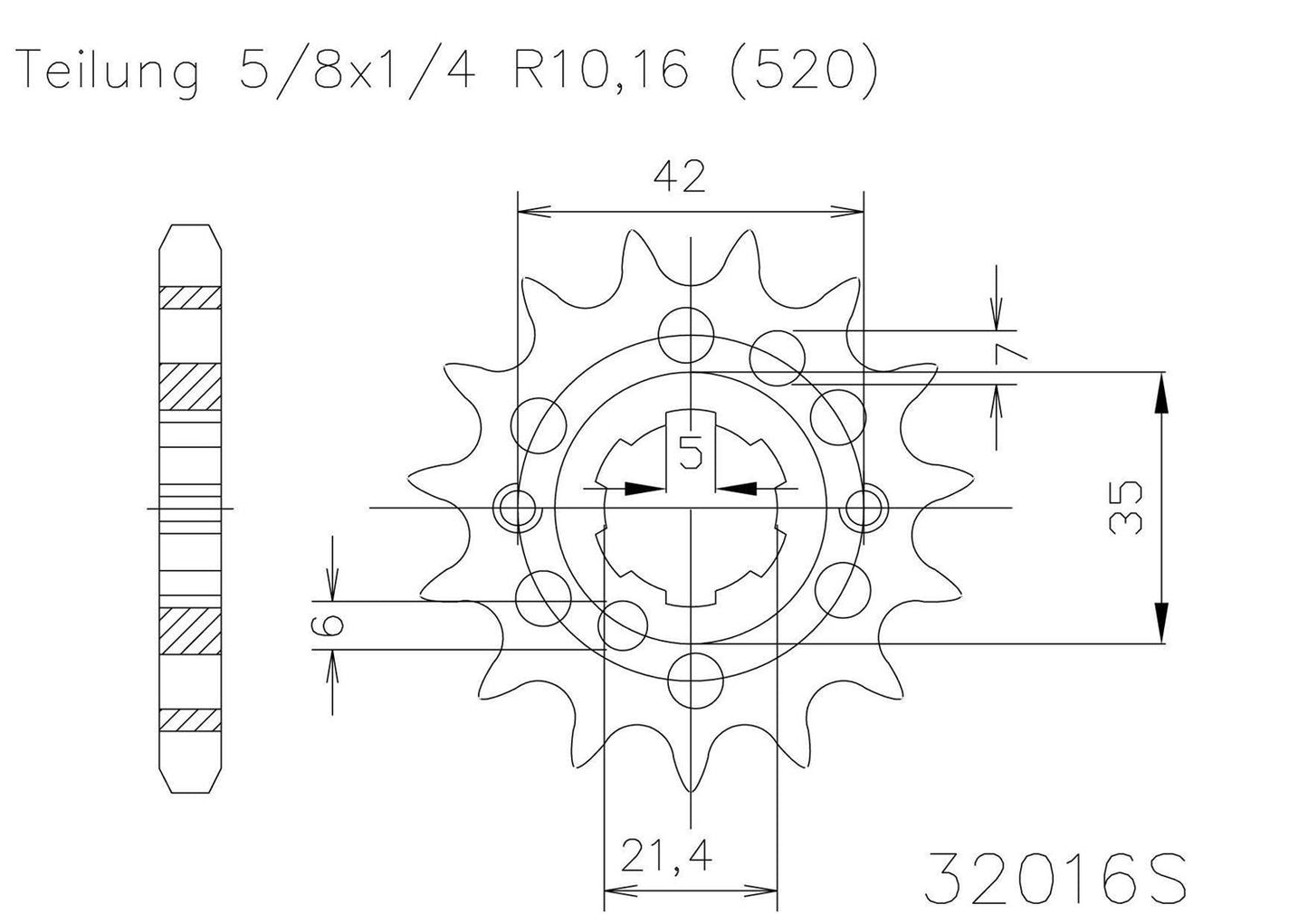 SPROCKET FRONT MOTO MASTER STEEL 13T KAWASAKI YAMAHA