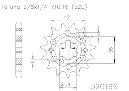 SPROCKET FRONT MOTO MASTER STEEL 13T KAWASAKI YAMAHA