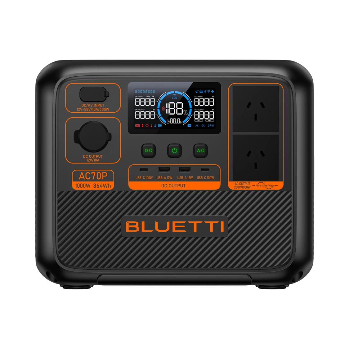 BLUETTI AC70P PORTABLE POWER STATION | 1000W 864WH