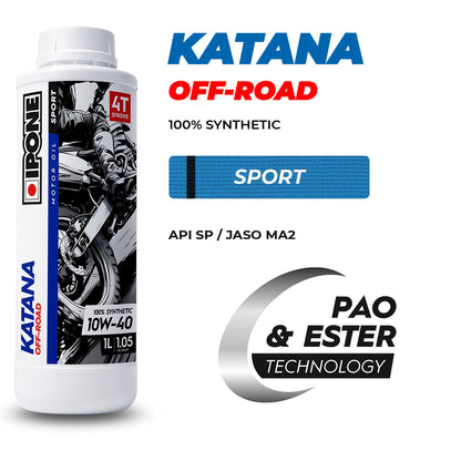 IPONE Katana Off Road - 100% Synthetic 4T Oil - Blue Belt in Sports Oil