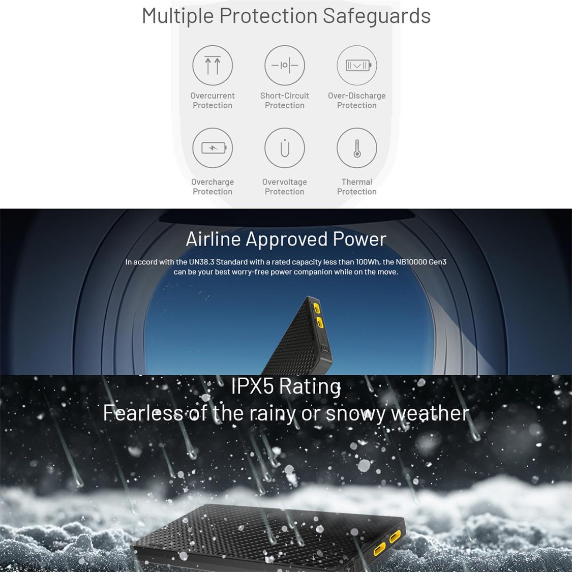 NITECORE 10,000MAH POWER BANK GEN3 ULTRA LIGHTWEIGHT CARBON FIBER ENERGY BRICK