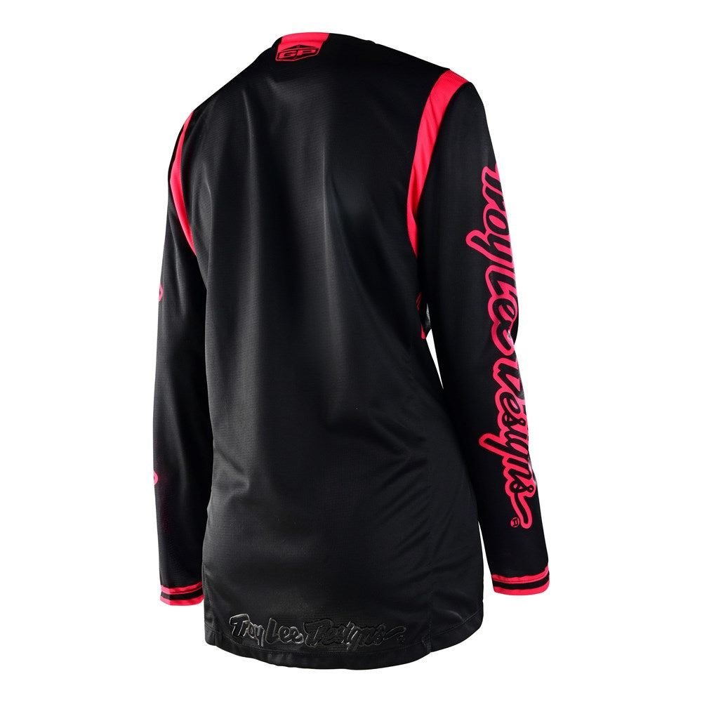 Womens Gp Jersey Mono Black / Flo Red