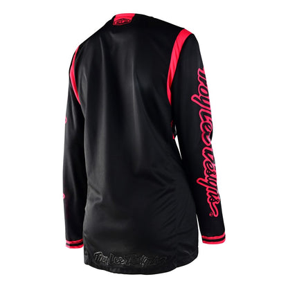 Womens Gp Jersey Mono Black / Flo Red