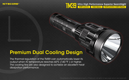 NITECORE TM39 5200 LUMEN LONG THROW RECHARGEABLE FLASHLIGHT+ ADAPTOR