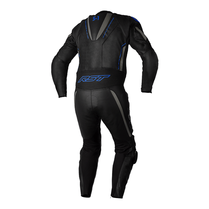 RST S1 LEATHER SUIT [BLACK/GREY/NEON BLUE]