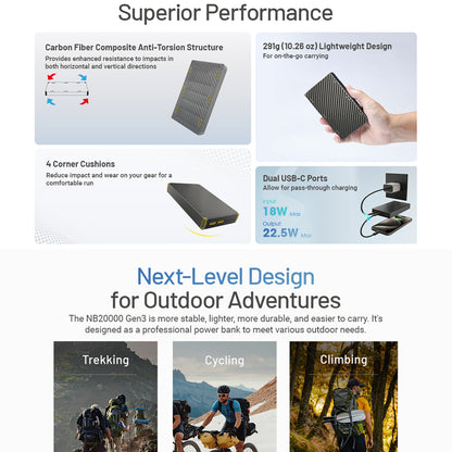 NITECORE 20000MAH (GEN 3) POWER BANK WATER-RESISTANT