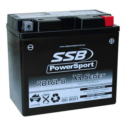 MOTORCYCLE AND POWERSPORTS BATTERY (YB16L-B) AGM 12V 19AH 385CCA BY SSB HIGH PERFORMANCE